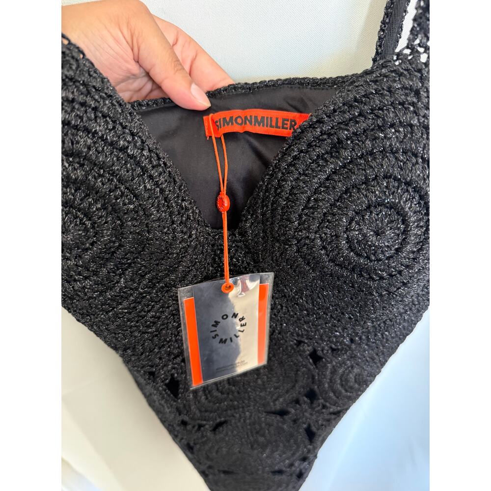 New NWT Simon Miller Beep Beep Crochet Black Mini Dress - Picture 6 of 7